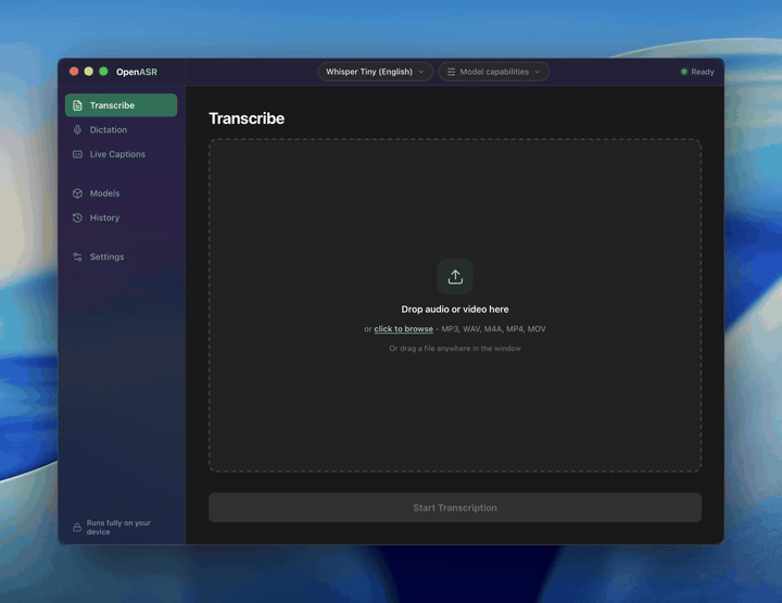 OpenASR Desktop App